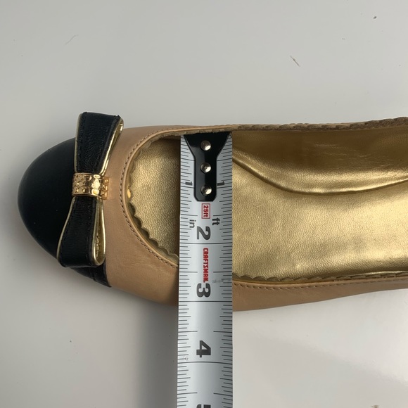 Coach Diore Leather Ballet Flats Cap Toe & Bow Color Block Slice On Shoes - Picture 15 of 16